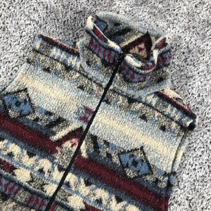 Bear Ridge Outfitters Sweater Vest Mens Large Geometric Full Zip Mock Neck